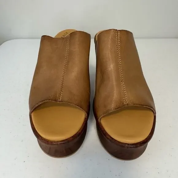 Kork-Ease Cassia Platform Shoes Women's Size 9M Brown Leather Slip On Clogs Open - Picture 4 of 16